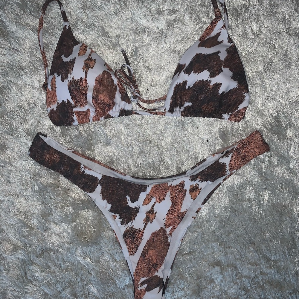 Brush Cow print triangle bikini
